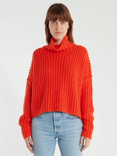 Shop Rebecca Minkoff Kacey Rib Turtleneck Sweater - Xxs - Also In: Xl, Xxl In Orange