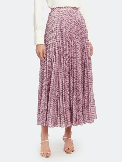 Shop Birgitte Herskind Nessa Pleated Midi Skirt In Pink