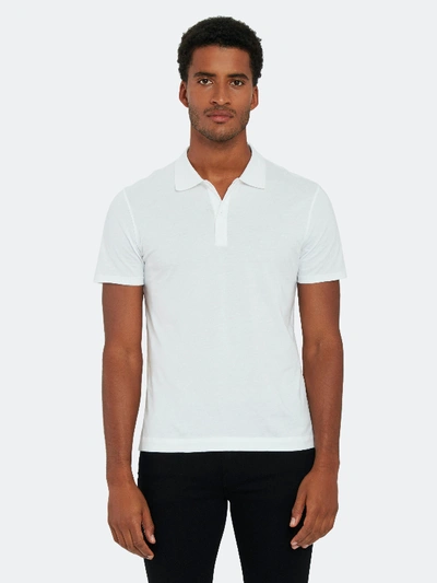 Shop Atm Anthony Thomas Melillo Classic Jersey Short Sleeve Polo Shirt In White