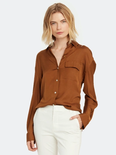 Shop Vince Easy Utility Button Down - S - Also In: Xxs, M, L, Xl, Xs In Brown