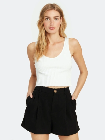 Shop Enza Costa Rib Sweater Knit Cropped Scoop Tank In White