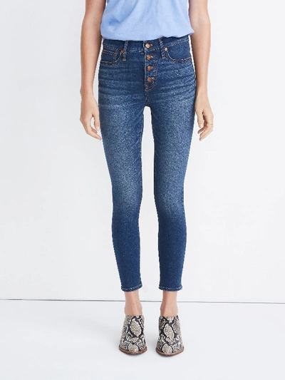 Shop Madewell Mid Rise Skinny Crop Jeans In Blue