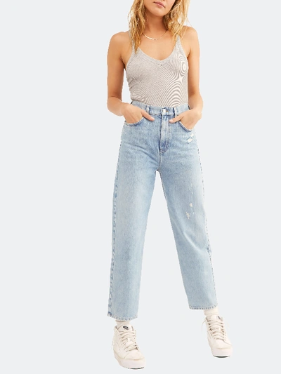 Shop Free People Frank High Rise Dad Jean In Blue