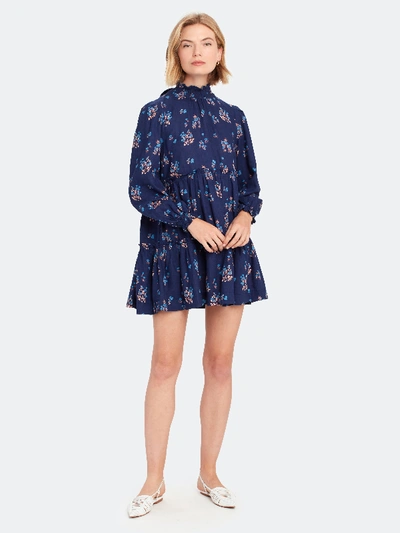 Shop Free People Petit Fours Smock Neck Mini Dress - M - Also In: Xl, Xs, L, S In Blue