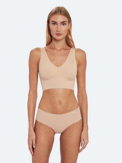 Shop Calvin Klein Underwear Invisible Lightly Lined V-neck Bralette - Xs - Also In: Xl, L In Brown