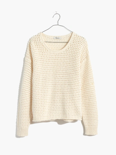 Shop Madewell Solid Bondi Open Stich Pullover In White