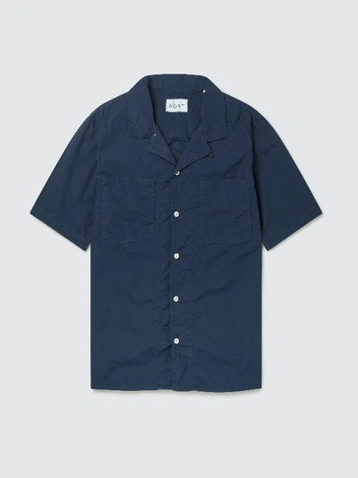 Shop Albam Short Sleeve Revere Collar Shirt - Xl - Also In: L, S, Xxl, M In Blue