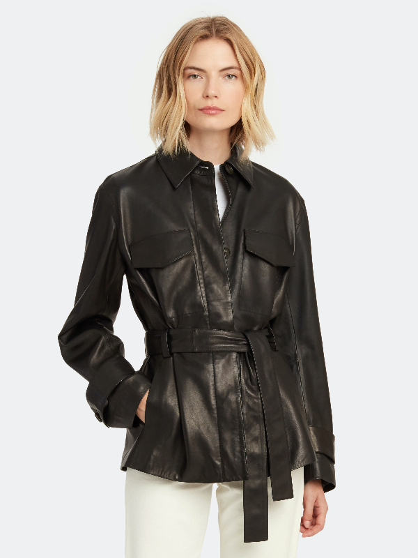 vince leather safari jacket