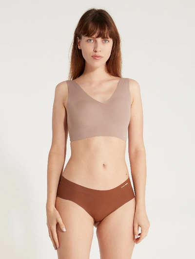 Shop Calvin Klein Underwear Invisible Lightly Lined V-neck Bralette - Xl - Also In: Xs, L In Grey