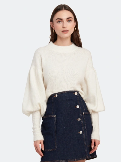 Shop Baum Und Pferdgarten Coline Crop Blouson Sleeve Sweater - L - Also In: Xl, Xs In White