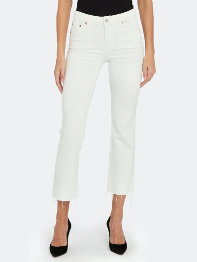 Shop Trave Colette Mid Rise Kick Flare Jeans In White