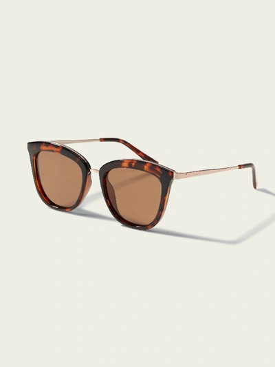 Shop Le Specs Caliente Cat Eye Sunglasses In Brown