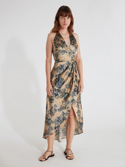 Shop Ellejay Grace Wrap Midi Dress - Xs - Also In: S, M, L In Brown