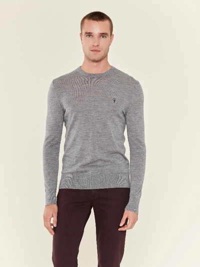 Shop Allsaints Mode Merino Ramskull Crewneck Sweater - Xxl - Also In: M, L, S, Xl In Grey