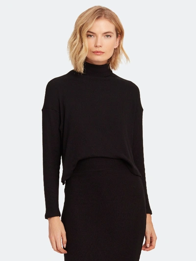 Shop Enza Costa Knit Long Sleeve Crop Turtleneck Sweater - S - Also In: M, L In Black