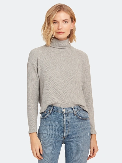Shop Enza Costa Knit Long Sleeve Crop Turtleneck Sweater - M - Also In: L In Grey