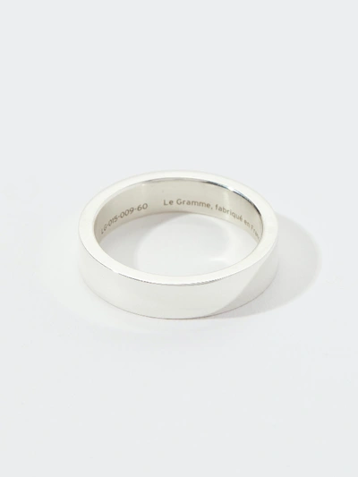 Shop Le Gramme 7g Sterling Silver Ribbon Ring In Grey