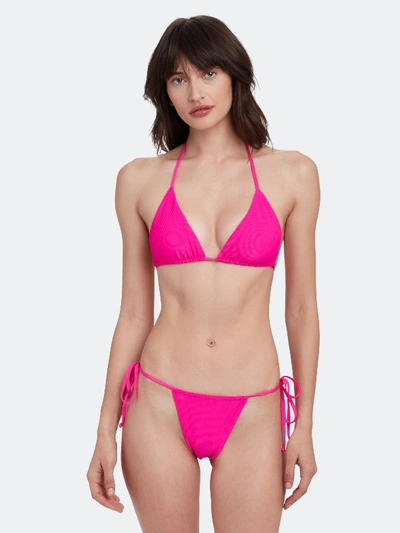 Shop Frankies Bikinis Tia Triangle Top - Xs In Pink