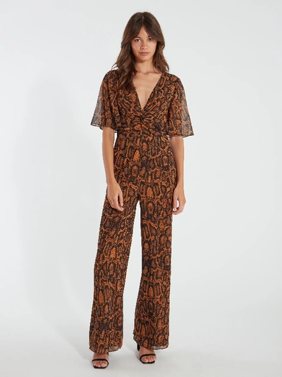 Shop Finders Keepers Lana Front Twist Wide Leg Pantsuit - M - Also In: S, L, Xs In Brown