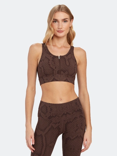 Shop Varley Fay Front Zip Sports Bra - Xs - Also In: Xxs, S, L, Xl, M In Brown