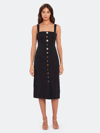 Shop Finders Keepers Tia Button Front Midi Dress In Black