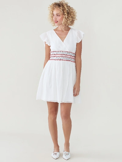 Shop Sail To Sable V Neck Short Sleeve Dress In White