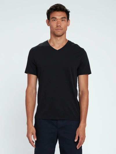 Shop Vince Pima Cotton V-neck T-shirt In Black