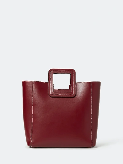Shop Staud Shirley Leather Bag In Red
