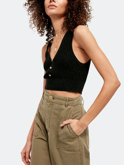 Shop Free People Saturday Morning Cropped Tank In Black