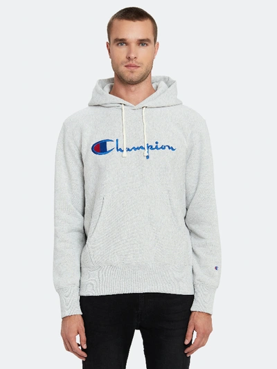 Shop Champion Big Script Hooded Sweatshirt - M - Also In: Xxl, L, Xl, S In Grey