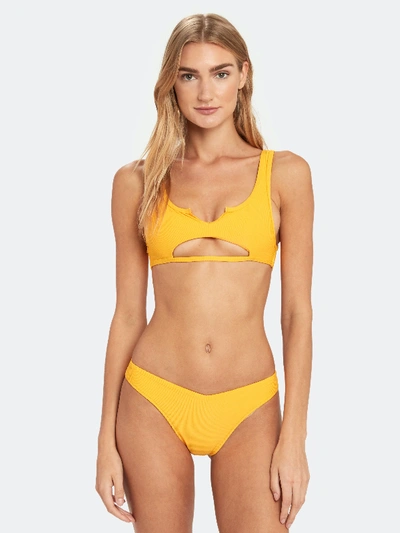 Shop Frankies Bikinis Cole Top - Xs In Yellow