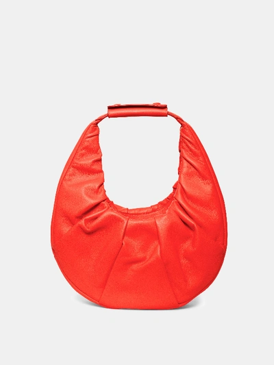 Shop Staud Soft Pleated Moon Bag In Red