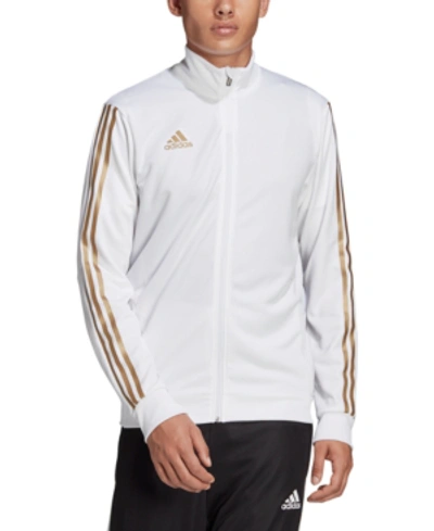 Shop Adidas Originals Adidas Men's Tiro Metallic Track Jacket In White/reflective Gold