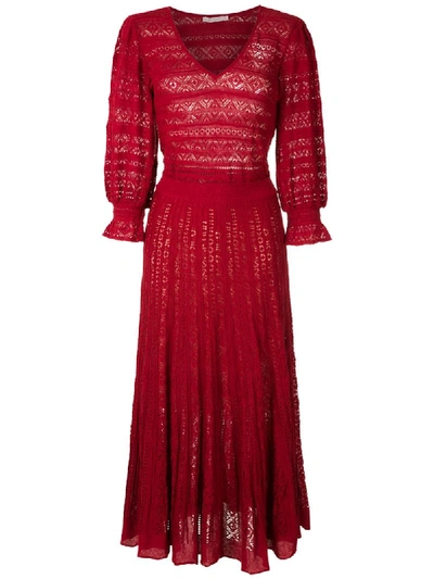 Shop Cecilia Prado Melody Midi Dress In Red
