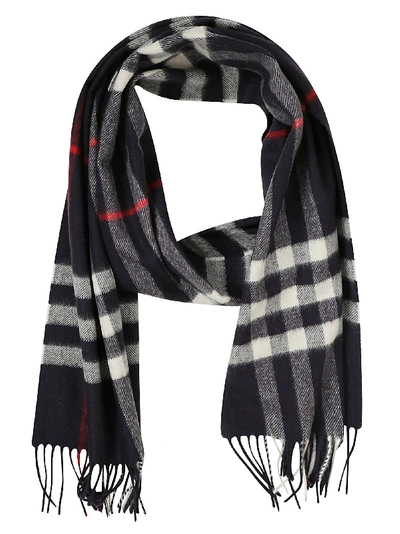 Shop Burberry Sciarpa Giant Check In Navy