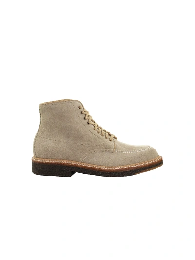 Shop Alden Shoe Company Suede Lace-up Boot In Milk
