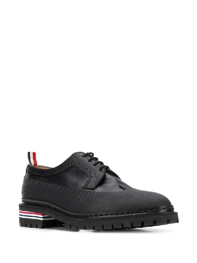 Shop Thom Browne Longwing Vulcanised Brogues In Black