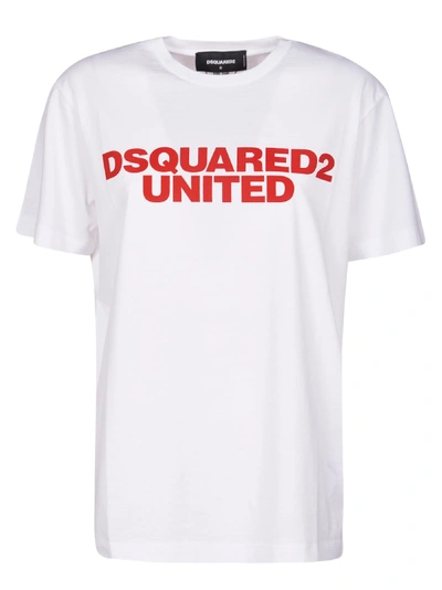 Shop Dsquared2 United Print T-shirt In White/red