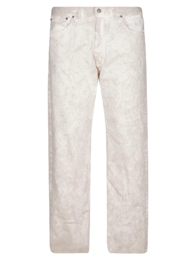 Shop Maison Margiela Wide-leg Cropped Jeans In Gesso