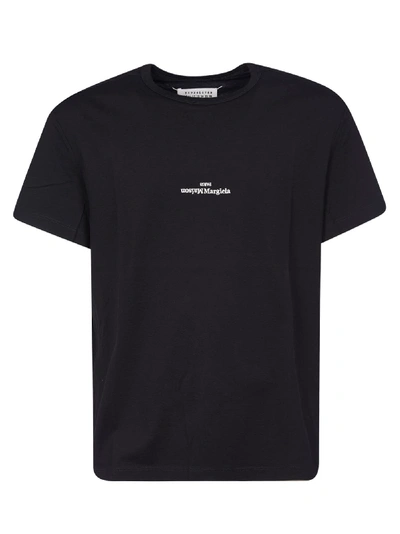 Shop Maison Margiela Logo Printed T-shirt In Black