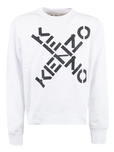 Shop Kenzo Sport Crewneck Sweatshirt In White