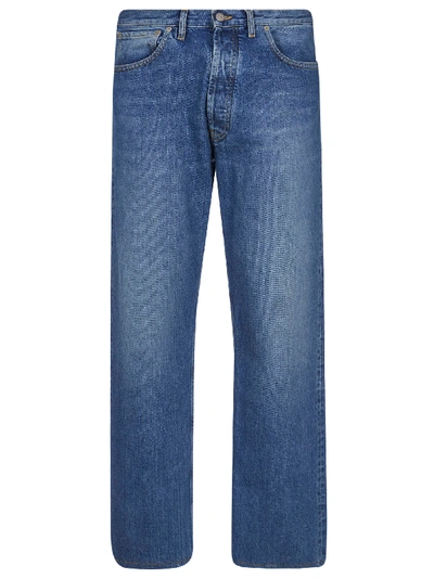 Shop Maison Margiela Wide-leg Cropped Jeans In Indigo