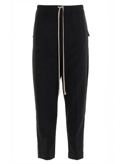 Shop Rick Owens Drawstring Cropped Astaires Pants In Black