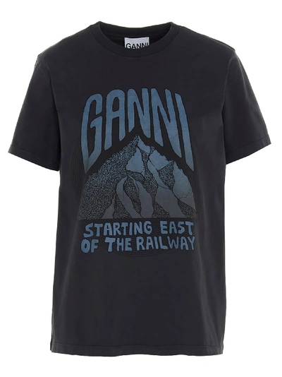 Shop Ganni T-shirt In Grey