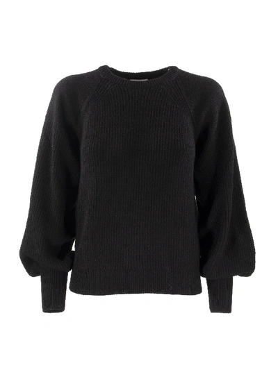 Shop Red Valentino Puffed Sleeves Wool Sweater In Black
