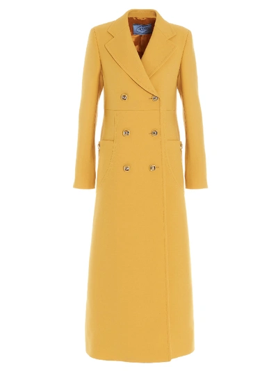 Shop Prada Coat In Giallo