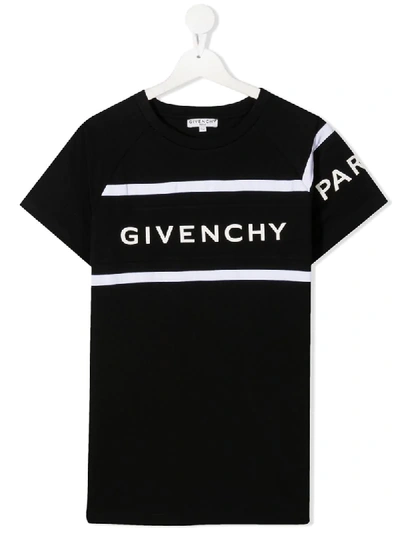 Shop Givenchy Teen Logo Print Shortsleeved T-shirt In Black