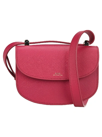 Shop Apc A.p.c. Mini Genève Shoulder Bag In Cerise