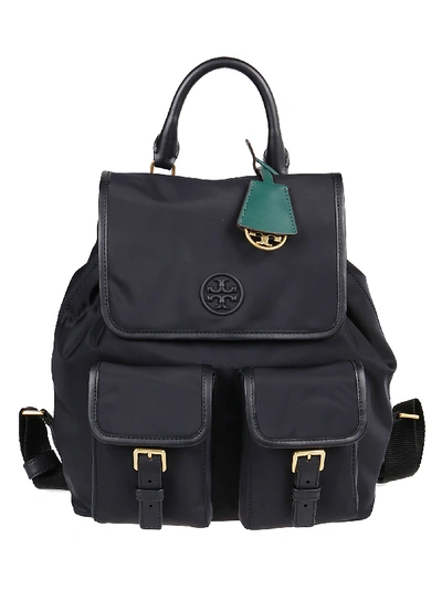 Shop Tory Burch Zaino Perry Nylon Flap In Black