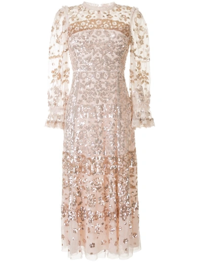Shop Needle & Thread Sequin Embellished Tulle Dress In Pink